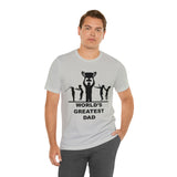 Worlds Greatest Dad Award with Fighting Kids - Unisex Jersey Short Sleeve Tee