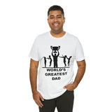 Worlds Greatest Dad Award with Fighting Kids - Unisex Jersey Short Sleeve Tee