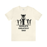 Worlds Greatest Dad Award with Fighting Kids - Unisex Jersey Short Sleeve Tee