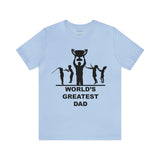 Worlds Greatest Dad Award with Fighting Kids - Unisex Jersey Short Sleeve Tee