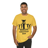 Worlds Greatest Dad Award with Fighting Kids - Unisex Jersey Short Sleeve Tee
