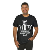 Worlds Greatest Dad Award with Fighting Kids - Unisex Jersey Short Sleeve Tee