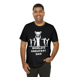 Worlds Greatest Dad Award with Fighting Kids - Unisex Jersey Short Sleeve Tee