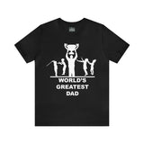 Worlds Greatest Dad Award with Fighting Kids - Unisex Jersey Short Sleeve Tee