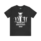 Worlds Greatest Dad Award with Fighting Kids - Unisex Jersey Short Sleeve Tee