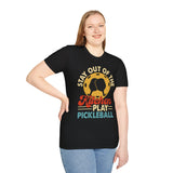 Stay out of the Kitchen - Play Pickelball - Unisex Softstyle T-Shirt