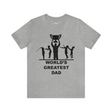 Worlds Greatest Dad Award with Fighting Kids - Unisex Jersey Short Sleeve Tee