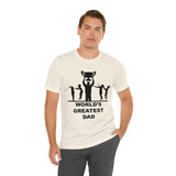 Worlds Greatest Dad Award with Fighting Kids - Unisex Jersey Short Sleeve Tee