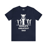 Worlds Greatest Dad Award with Fighting Kids - Unisex Jersey Short Sleeve Tee