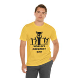 Worlds Greatest Dad Award with Fighting Kids - Unisex Jersey Short Sleeve Tee
