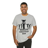 Worlds Greatest Dad Award with Fighting Kids - Unisex Jersey Short Sleeve Tee