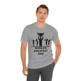 Worlds Greatest Dad Award with Fighting Kids - Unisex Jersey Short Sleeve Tee