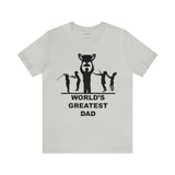 Worlds Greatest Dad Award with Fighting Kids - Unisex Jersey Short Sleeve Tee