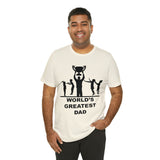 Worlds Greatest Dad Award with Fighting Kids - Unisex Jersey Short Sleeve Tee