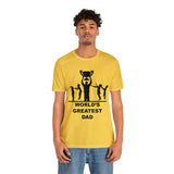 Worlds Greatest Dad Award with Fighting Kids - Unisex Jersey Short Sleeve Tee