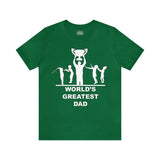 Worlds Greatest Dad Award with Fighting Kids - Unisex Jersey Short Sleeve Tee