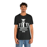 Worlds Greatest Dad Award with Fighting Kids - Unisex Jersey Short Sleeve Tee
