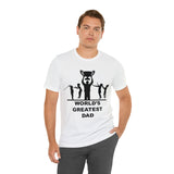 Worlds Greatest Dad Award with Fighting Kids - Unisex Jersey Short Sleeve Tee