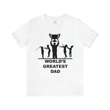 Worlds Greatest Dad Award with Fighting Kids - Unisex Jersey Short Sleeve Tee