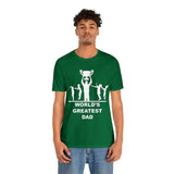 Worlds Greatest Dad Award with Fighting Kids - Unisex Jersey Short Sleeve Tee