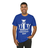 Worlds Greatest Dad Award with Fighting Kids - Unisex Jersey Short Sleeve Tee