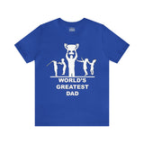 Worlds Greatest Dad Award with Fighting Kids - Unisex Jersey Short Sleeve Tee