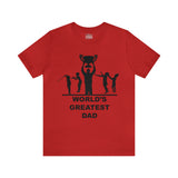 Worlds Greatest Dad Award with Fighting Kids - Unisex Jersey Short Sleeve Tee