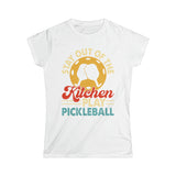 Stay out of the Kitchen - Play Pickleball - Women's Softstyle Tee