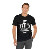 Worlds Greatest Dad Award with Fighting Kids - Unisex Jersey Short Sleeve Tee