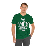 Worlds Greatest Dad Award with Fighting Kids - Unisex Jersey Short Sleeve Tee