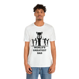 Worlds Greatest Dad Award with Fighting Kids - Unisex Jersey Short Sleeve Tee