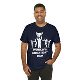 Worlds Greatest Dad Award with Fighting Kids - Unisex Jersey Short Sleeve Tee