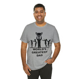 Worlds Greatest Dad Award with Fighting Kids - Unisex Jersey Short Sleeve Tee