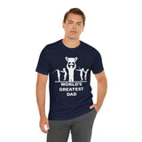Worlds Greatest Dad Award with Fighting Kids - Unisex Jersey Short Sleeve Tee