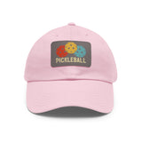 Pickleball Dad Hat with Leather Patch (Rectangle)